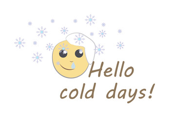 emoji snow text colored icon illustration on transparent background