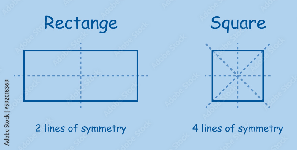 Wall mural lines of symmetry in a square and a rectangle.