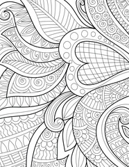 Decorative mandala mehndi design style traditional coloring page illustration for adults & children 