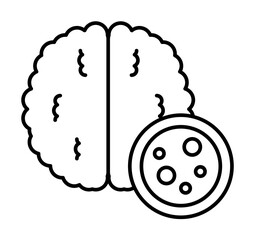 Brain cancer icon illustration on transparent background