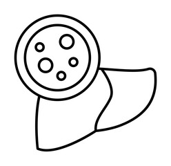 Cancer liver icon illustration on transparent background