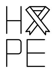 Ribbon cancer hope icon illustration on transparent background