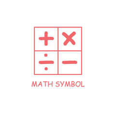 Math symbol logo vector illustration. Operation mathematics logo design