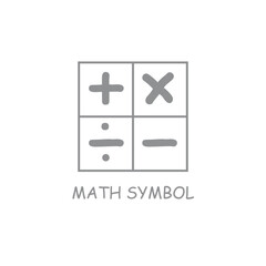 Obraz premium Math symbol logo vector illustration. Operation mathematics logo design