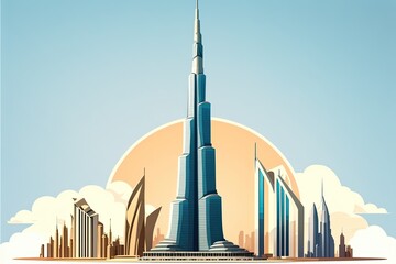 skyscraper standing tall amidst a bustling cityscape. Generative AI