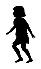 girl running silhouette on white background icon illustration on transparent background