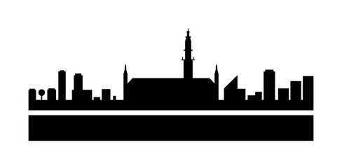 Brussels detailed skyline icon illustration on transparent background