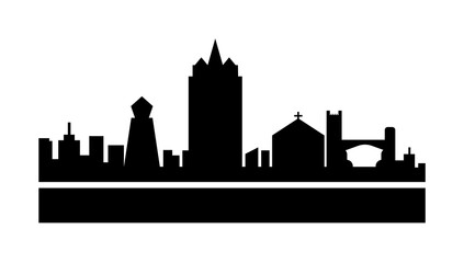 Fototapeta premium Zimbabwe detailed skyline icon illustration on transparent background
