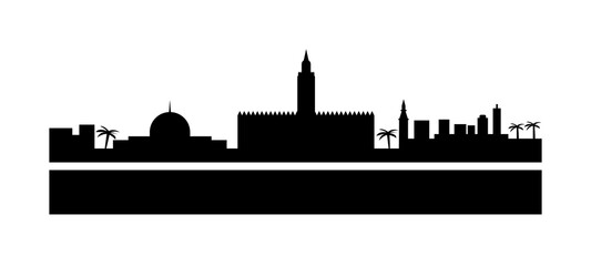 Morocco detailed skyline icon illustration on transparent background