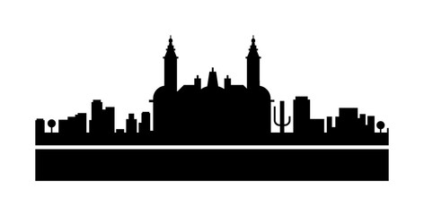 Naklejka premium Lima detailed skyline icon illustration on transparent background