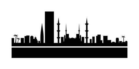Fototapeta na wymiar Riyadh detailed skyline icon illustration on transparent background