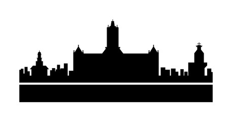 Fototapeta premium Cape Town detailed skyline icon illustration on transparent background