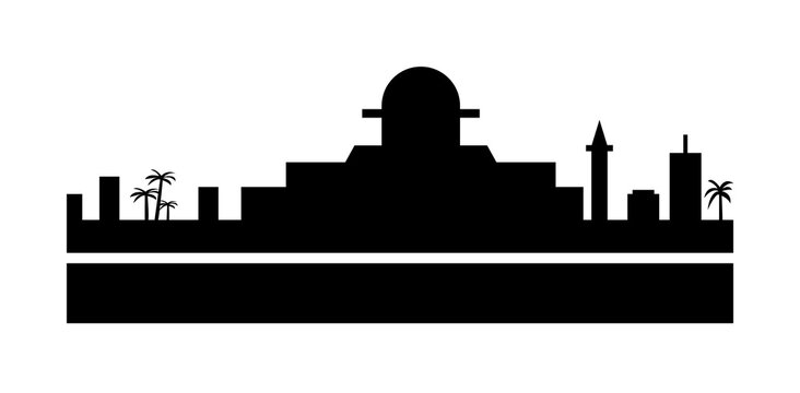 Israel detailed skyline icon illustration on transparent background