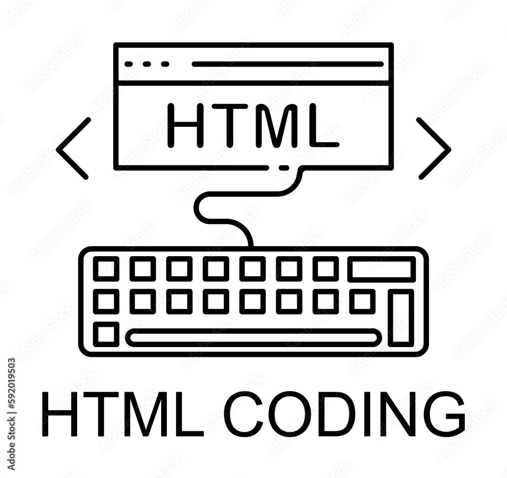 Poster html coding icon illustration on transparent background