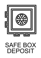 safe box deposit outline icon illustration on transparent background