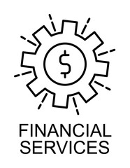 financial services outline icon illustration on transparent background