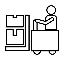 man on the loader outline icon illustration on transparent background