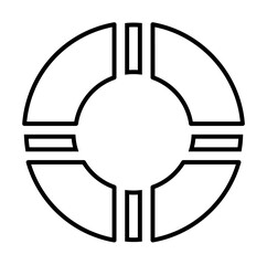 Lifebuoy outline icon illustration on transparent background
