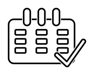 calendar during outline icon illustration on transparent background