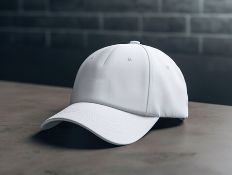 Baseball Cap, wei&szlig;, mockup, generative AI