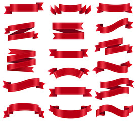 Red Silk Ribbon Big Set