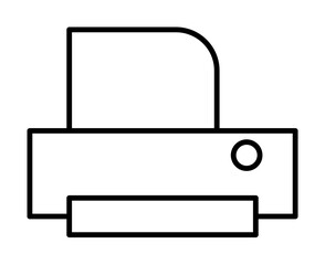 Printer outline icon illustration on transparent background