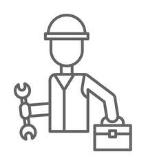 Industry engineer maintenance man repair technician worker on white background icon illustration on transparent background