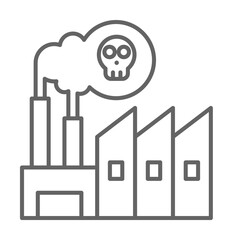 Industry environment factory industrial plant pollution smoke on white background icon illustration on transparent background