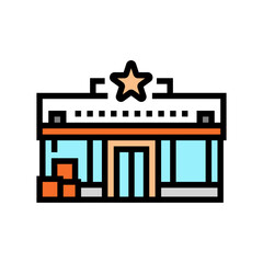 Fototapeta premium dime store shop color icon vector illustration