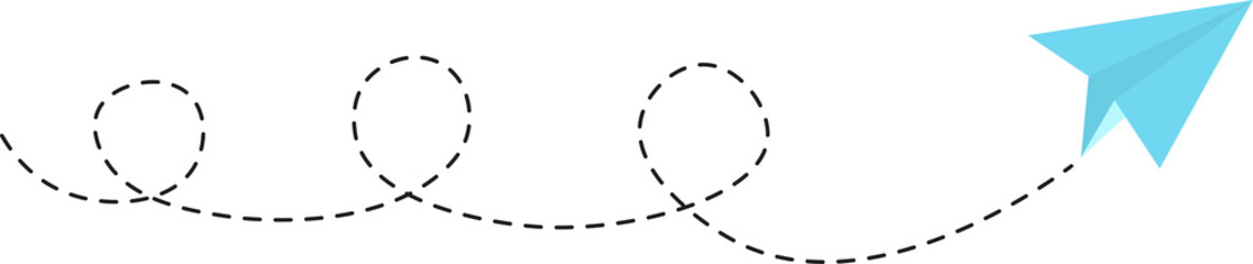 Dashed line paper airplane route