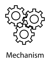 mechanism icon illustration on transparent background