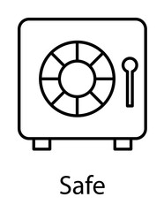 safe icon illustration on transparent background