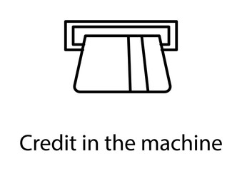 credit on the ATM icon illustration on transparent background