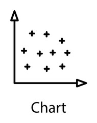 chart with points icon illustration on transparent background