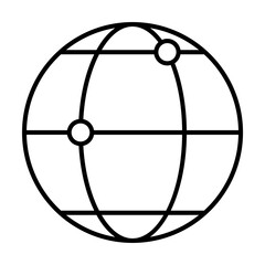globe and points icon illustration on transparent background