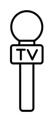 television microphone icon illustration on transparent background