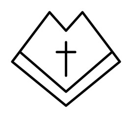 Fototapeta premium open bible outline icon illustration on transparent background
