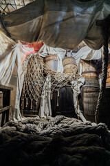 cabins of ancient ship pirates frigate sea voyage