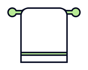 towel on a hanger outline icon illustration on transparent background
