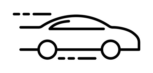 car at speed icon illustration on transparent background