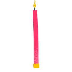 Lighted Candle Illustration