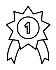 first place medal icon illustration on transparent background