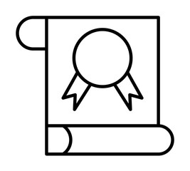 certificate icon illustration on transparent background