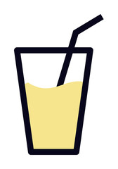 juice in a glass icon illustration on transparent background