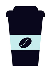 coffee in a plastic cup icon illustration on transparent background