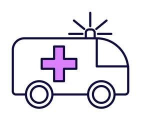 ambulance icon illustration on transparent background