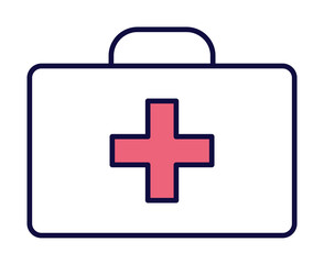 medical suitcase icon illustration on transparent background