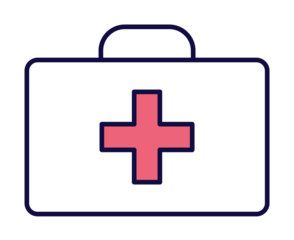 medical suitcase icon illustration on transparent background