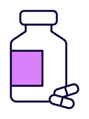 capsule medication icon illustration on transparent background