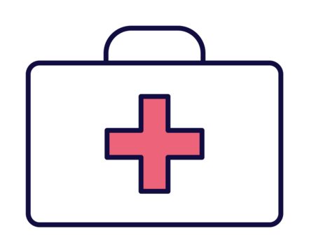 medical suitcase icon illustration on transparent background